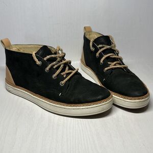 Ugg Kallisto Black Tan Leather Sneakers Shoes size 6